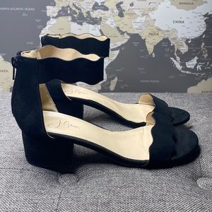 Open Toe Comfort Block Mid Heel Sandals Pumps Wave Ankle Strap Dress Shoe